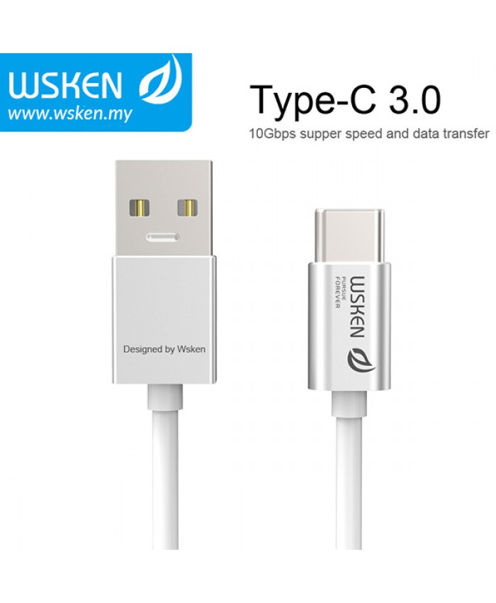 WSKEN Type C 3.0 USB Cable - Silver